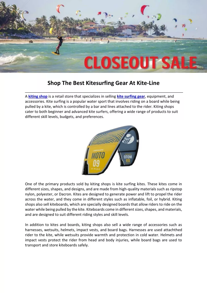 shop the best kitesurfing gear at kite line