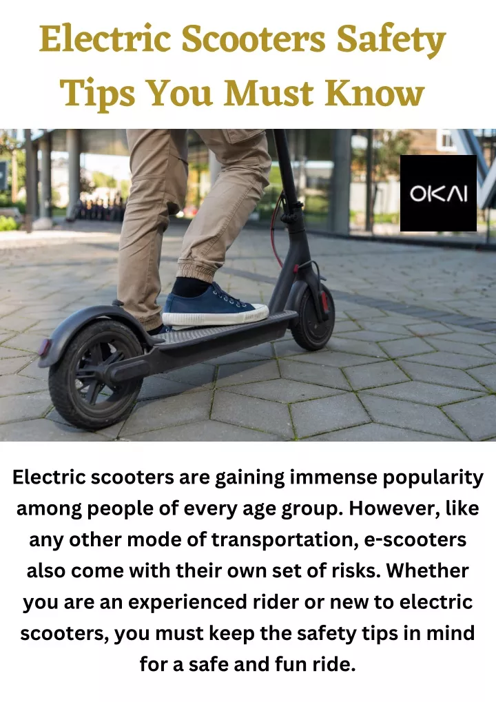 electric scooters safety tips you must know