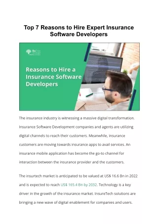 top 7 reasons to hire expert insurance software