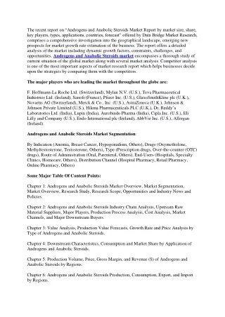 the recent report on androgens and anabolic