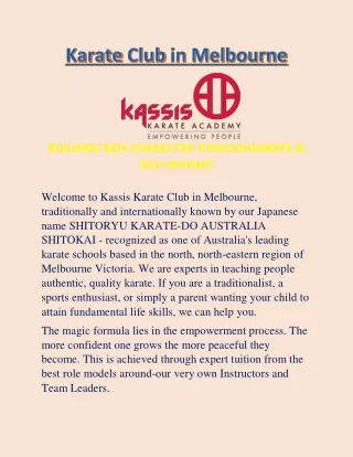 Karate Club in Melbourne