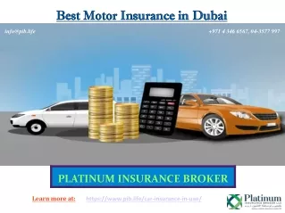 Best Motor Insurance in Dubai