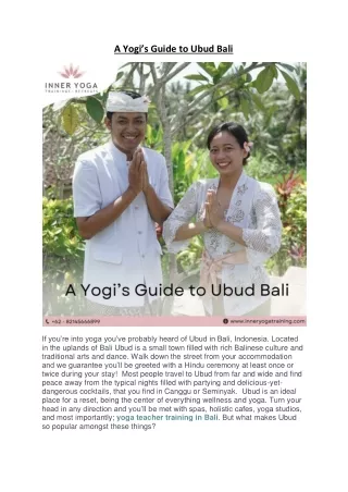 A Yogi’s Guide to Ubud Bali