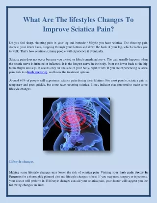 What Are The lifestyles Changes To Improve Sciatica Pain?
