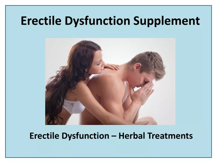 erectile dysfunction supplement