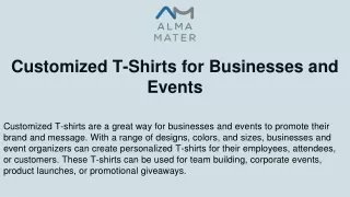 Customized T-Shirts for Businesses and Events