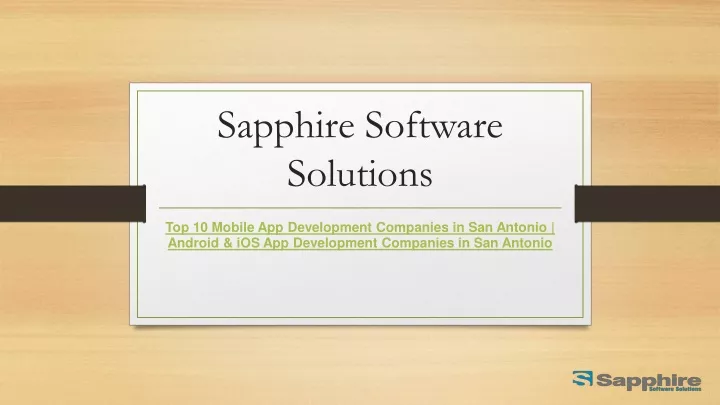 sapphire software solutions