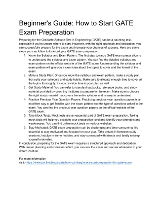 beginner s guide how to start gate exam