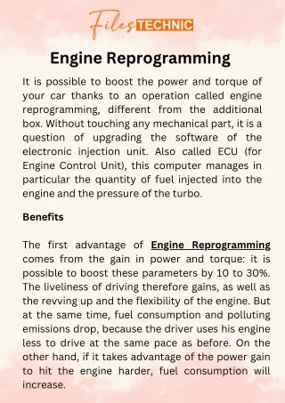 Professional Engine Reprogramming Services for Improved Performance