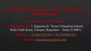 Best Hotel management College in Rajasthan