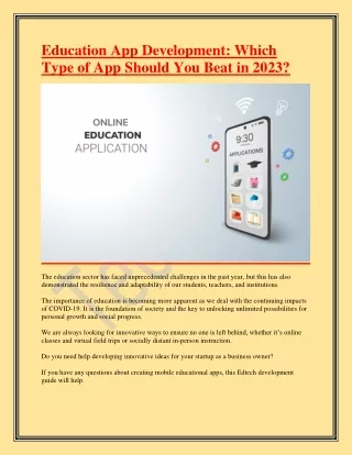 education app development which type