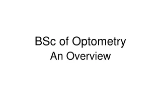 BSc of Optometry