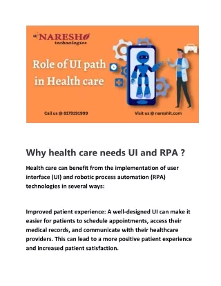 Why health care needs UI and RPA