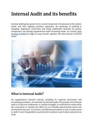 Internal Audit and its benefits