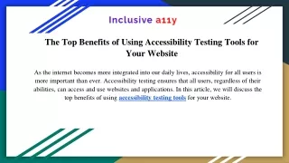 The Top Benefits of Using Accessibility Testing Tools for Your Website