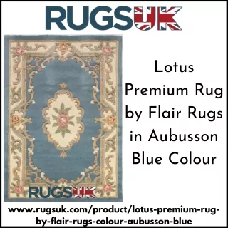 Lotus Premium Rug By Flair Rugs in Aubusson Blue Colour