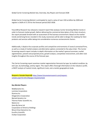 global carrier screening market size overview