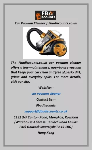 Car Vacuum Cleaner  Fbadiscounts.co.uk