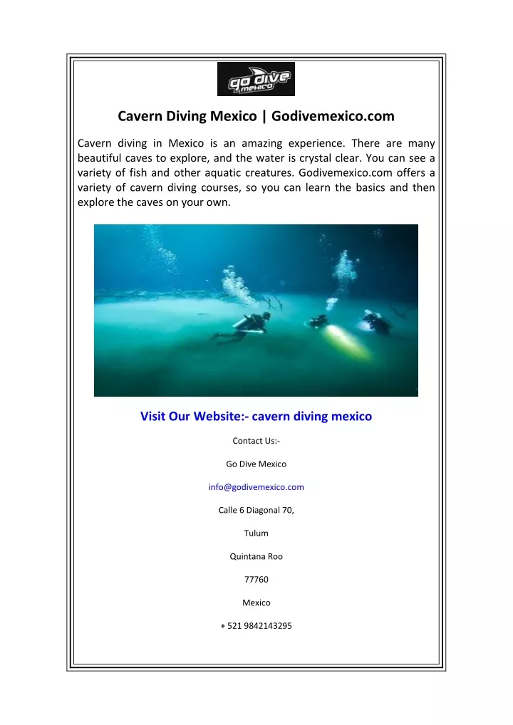 cavern diving mexico godivemexico com