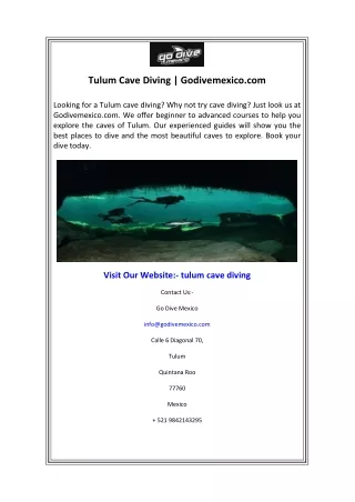 tulum cave diving godivemexico com
