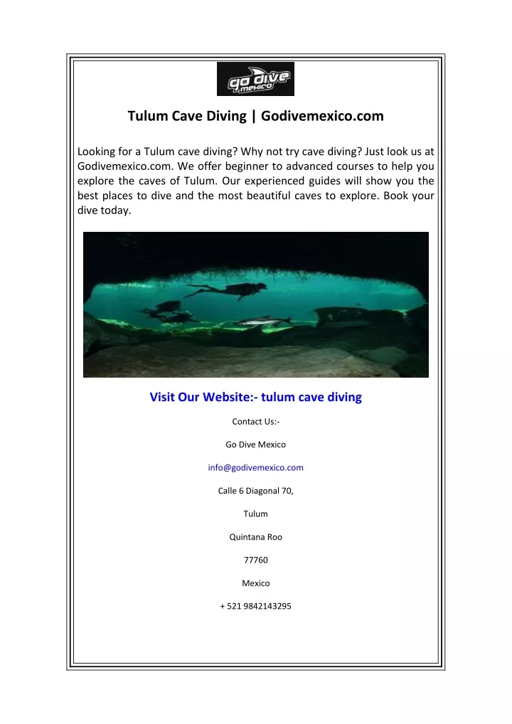 tulum cave diving godivemexico com