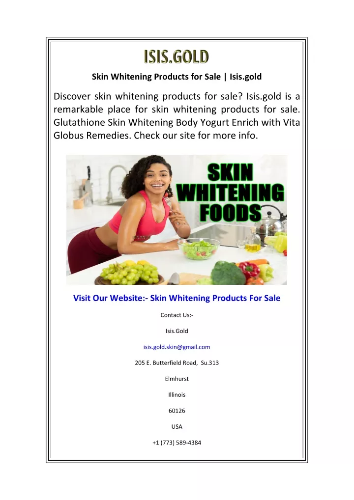 skin whitening products for sale isis gold