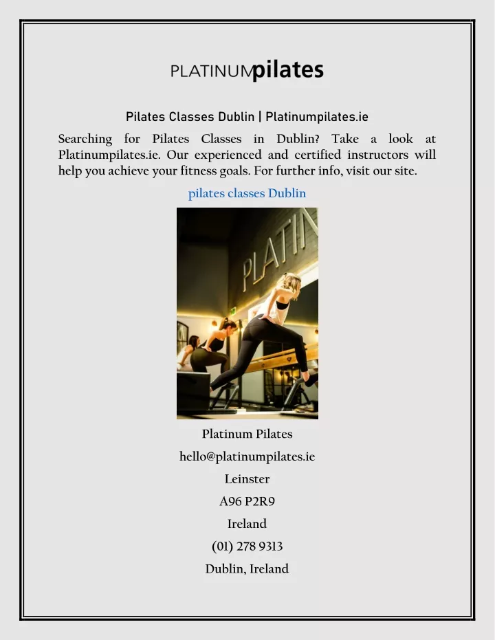 pilates classes dublin platinumpilates ie