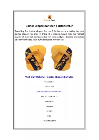 doctor slippers for men orthorest in