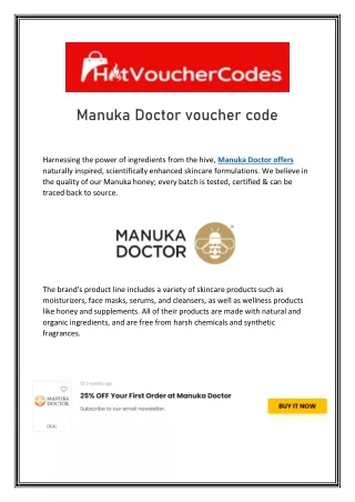 Manuka Doctor voucher code