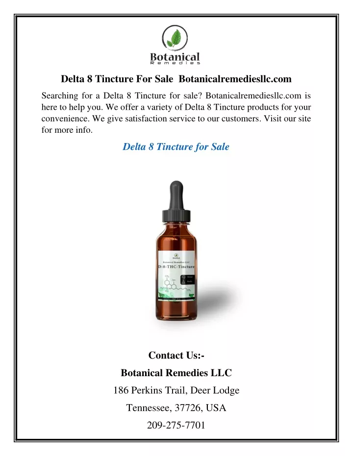 delta 8 tincture for sale botanicalremediesllc com