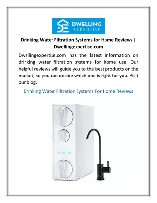 drinking water filtration systems for home