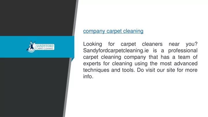 company carpet cleaning looking for carpet