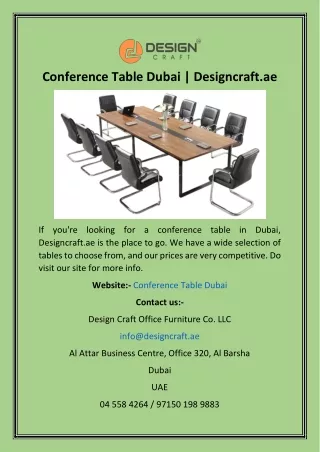 Conference Table Dubai  Designcraft.ae
