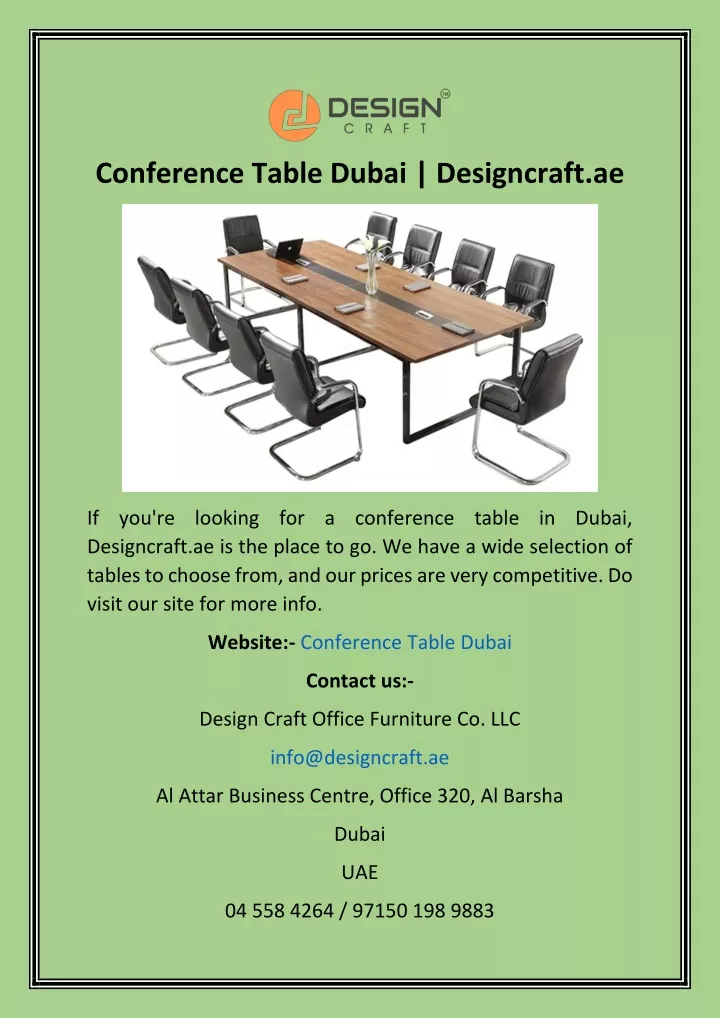 conference table dubai designcraft ae