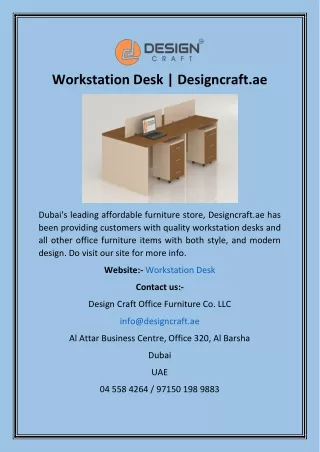 Workstation Desk  Designcraft.ae