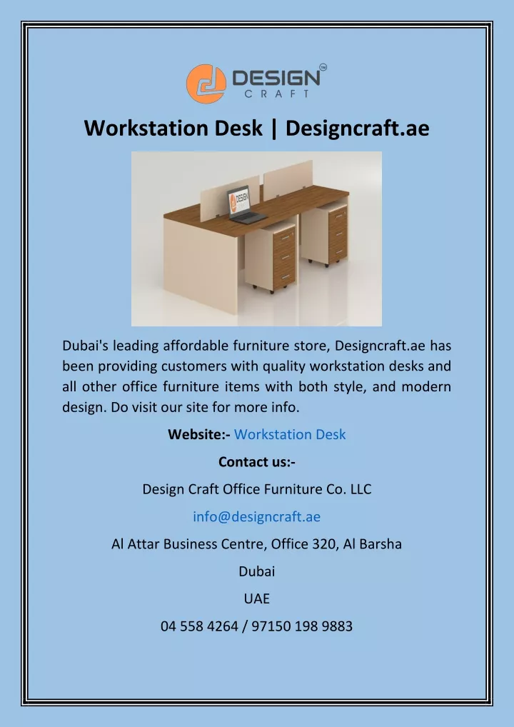 workstation desk designcraft ae