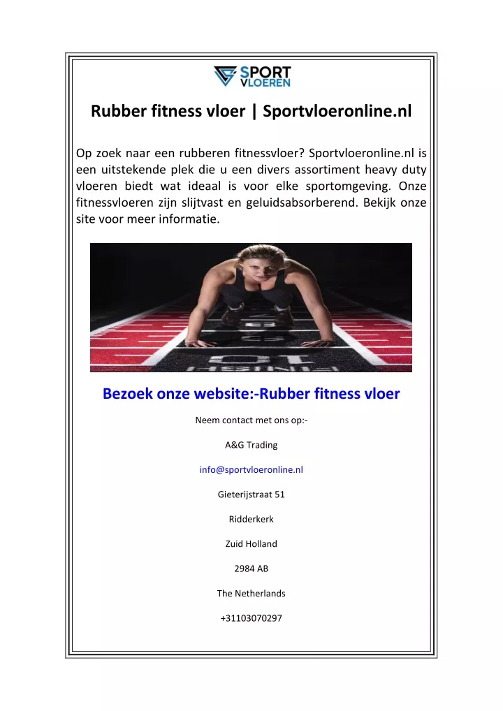 rubber fitness vloer sportvloeronline nl