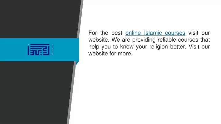 for the best online islamic courses visit