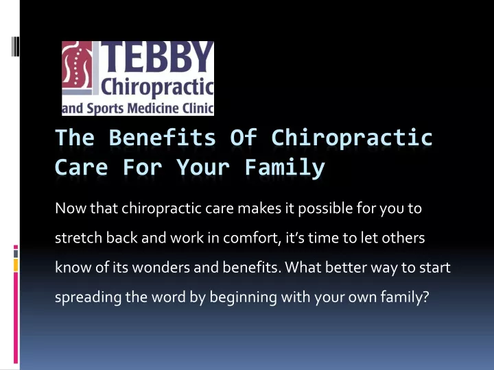 the benefits of chiropractic care for your family