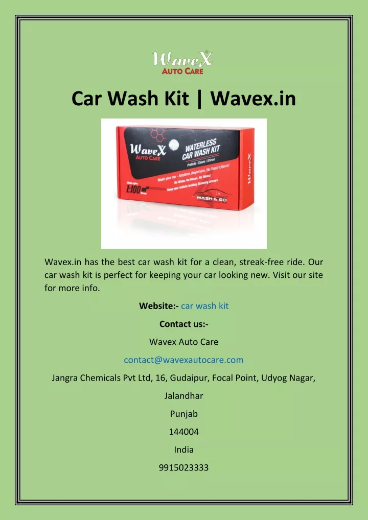 car wash kit wavex in