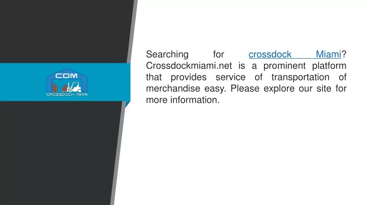 searching for crossdock miami crossdockmiami