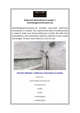 bathroom renovations in london