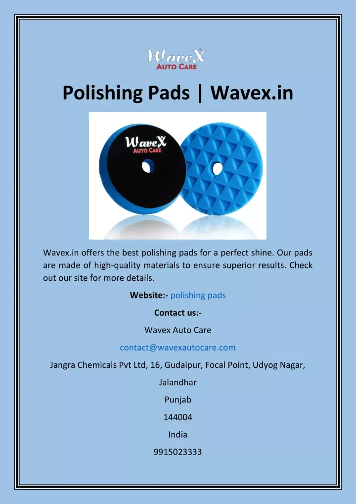 polishing pads wavex in