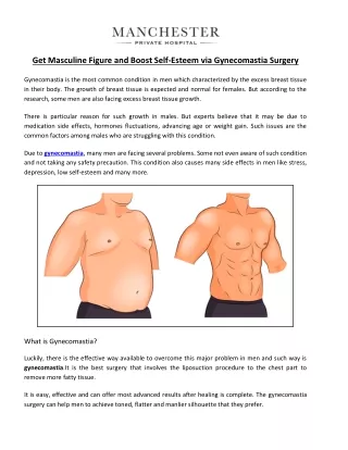 Get Masculine Figure and Boost Self-Esteem via Gynecomastia Surgery