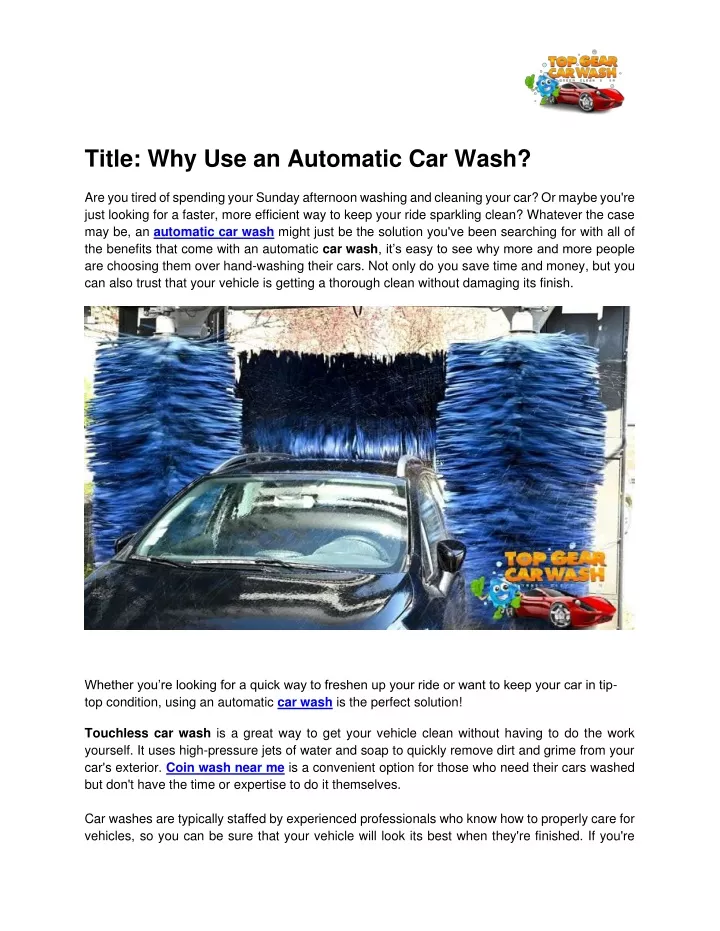 title why use an automatic car wash