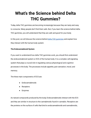 What’s the Science behind Delta THC Gummies