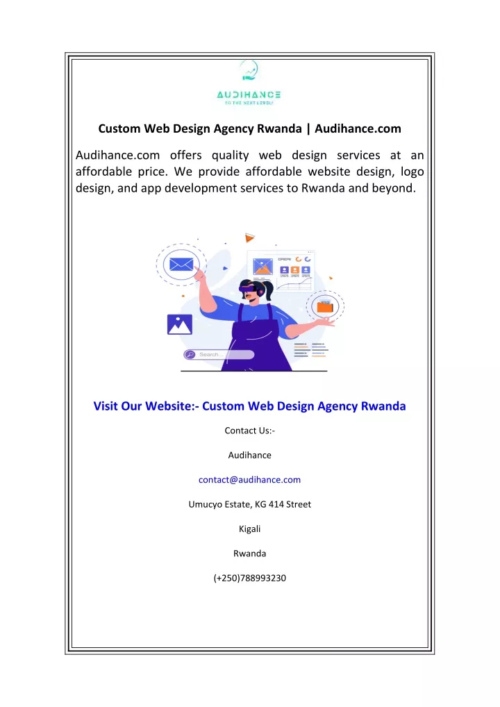 custom web design agency rwanda audihance com
