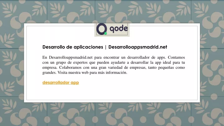 desarrollo de aplicaciones desarrolloappsmadrid