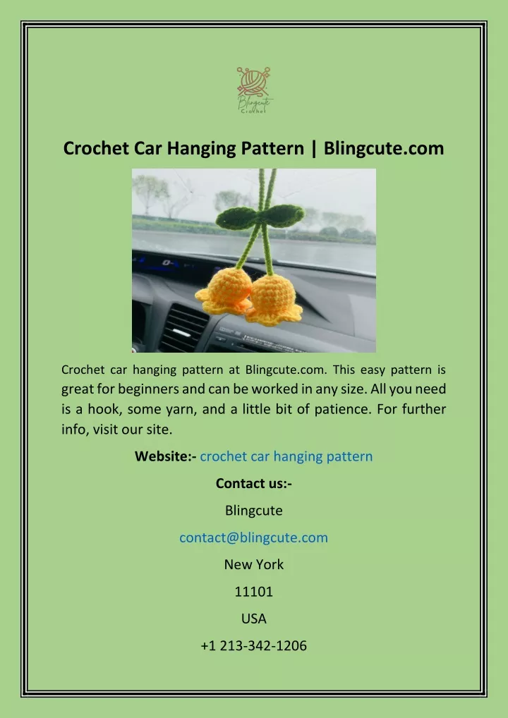 crochet car hanging pattern blingcute com