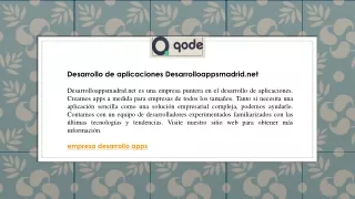 Desarrollo de aplicaciones Desarrolloappsmadrid.net